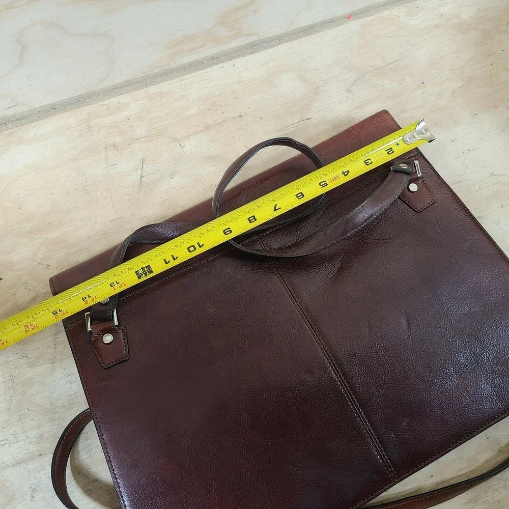 Wilsons Pelle Studio Genuine Leather Briefcase Reddish Brown Nwt Vintage Hipster